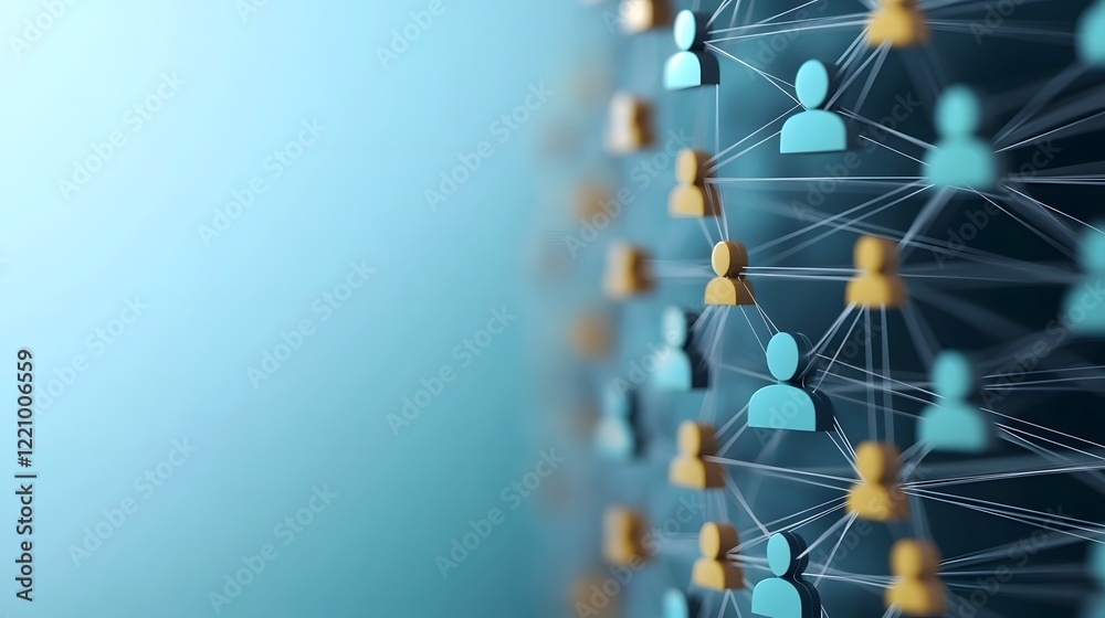 Poster circular digital network illustrating the future of talent sourcing and engagement for seamless work