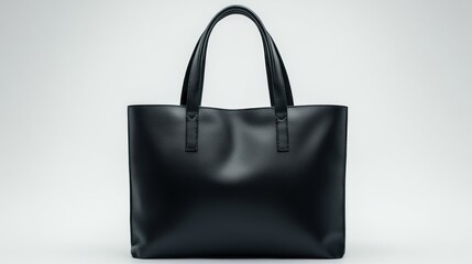 Elegant Black Leather Tote Bag: A Classic Accessory