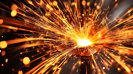 Intense Forge Sparks and Molten Metal Under High-Pressure Machinery