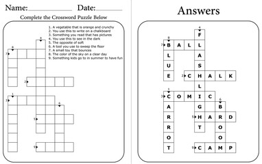 Engaging Crossword Puzzle for Kids: Printable Fun Word Game