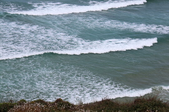 Waves at the coast in Bretagne
