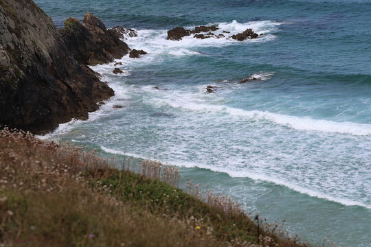 Waves at the coast in Bretagne
