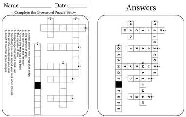 Vocabulary Crossword Puzzle: Printable Learning Activity for Kids