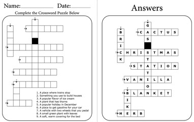 Vocabulary Crossword Puzzle: Printable Learning Activity for Kids