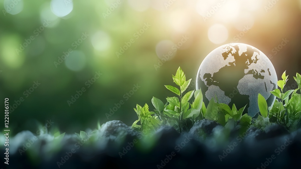 Aufkleber corporate sustainability forum with experts discussing practical applications of green technology an
