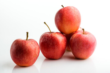Red apple on white background, clipping path
