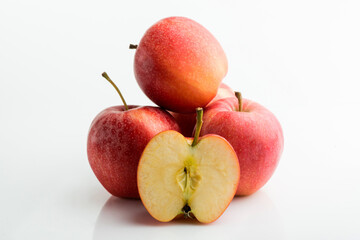 Red apple on white background, clipping path