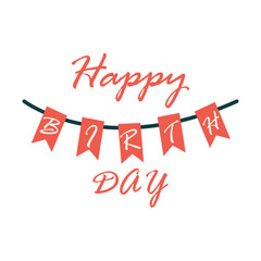 happy birthday banner with bunting flags for festive celebrations and parties