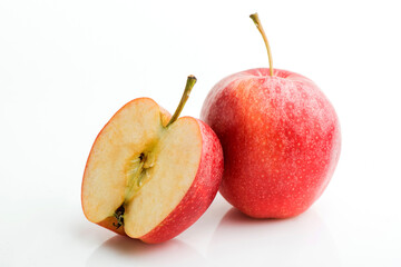 Red apple on white background, clipping path