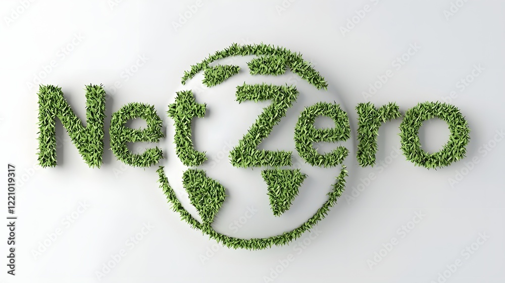 Aufkleber minimalist and clean graphical representation of net zero carbon initiatives symbolized by a globe m