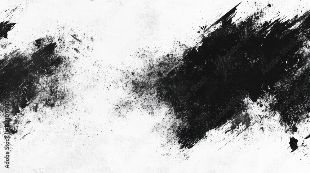 Poster a black and white grainy background with noise texture, featuring a grunge gradient.