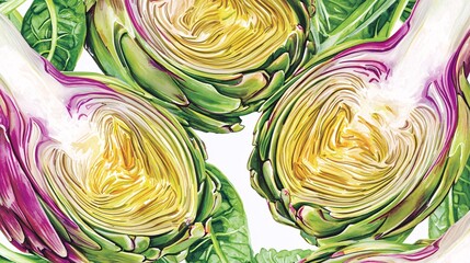 cookbook page with illustrations and recipes. Artichoke Superfood 