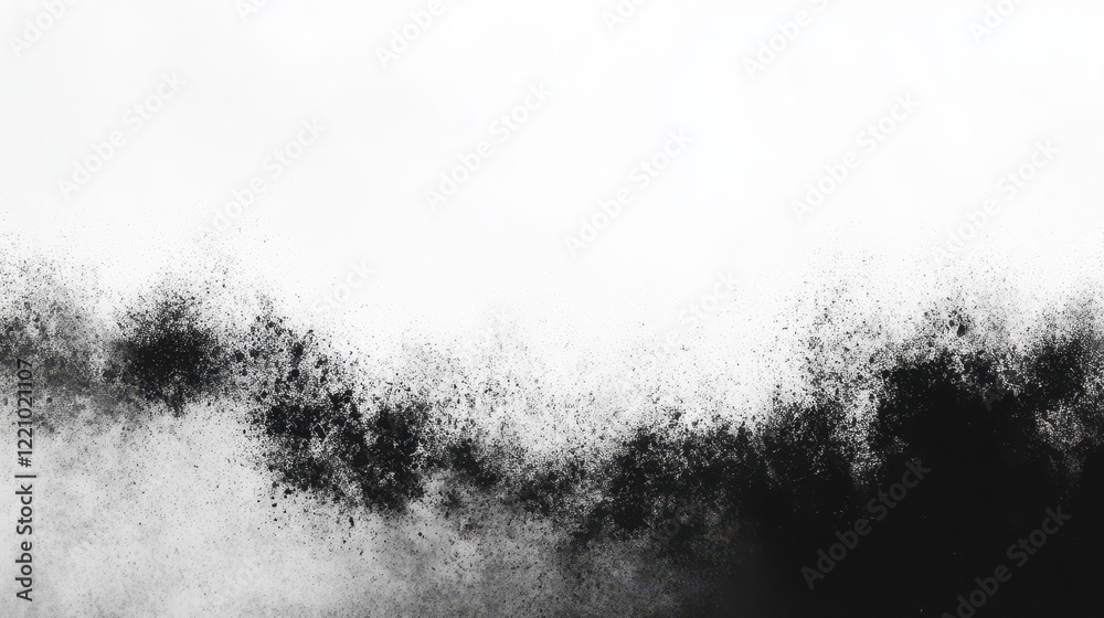 Poster a black and white grainy background with noise texture, featuring a grunge gradient.