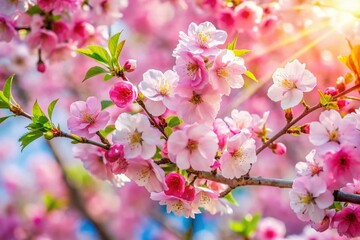 Stunning Spring Cherry Blossom Tree in Full Bloom, Rule of Thirds Composition