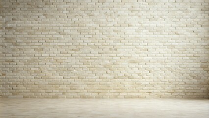 Cream-colored Brick Wall Background with a Smooth Floor Ideal for Interior Design Projects and Mockups