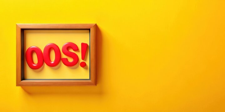 Framed Red Letters Announce an Important Announcement, OOS! A Vibrant Yellow Background Provides a Striking Contrast and Ample Space for Additional Text or Graphics.