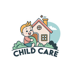 Baby shop child care day care school and kids logo day care create distinctive mother care vector eps logo design