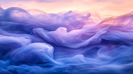 Abstract Swirling Blue and Purple Ink Cloudscape