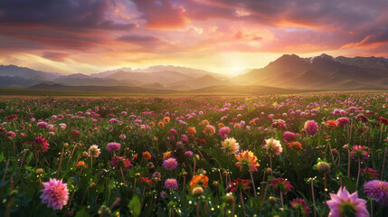 Fototapeta premium majestic field of flowers