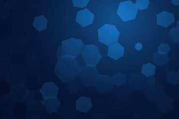 Abstract blue hexagonal shapes on dark background create futuristic design