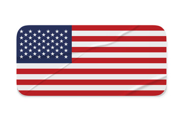 USA Flag Stickers. Glue-on, wrinkled stickers or labels 
