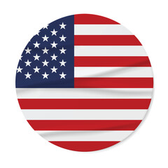 Fototapeta premium USA Flag Stickers. Glue-on, wrinkled stickers or labels 
