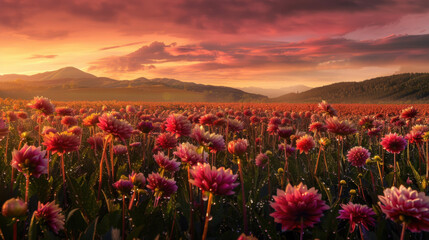 Obraz premium majestic field of flowers