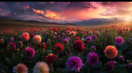 Fototapeta premium majestic field of flowers