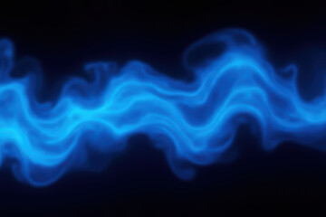 Obraz premium Blue glowing smoke swirls on dark background, creating mystical and dynamic effect