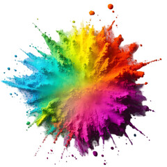 Vibrant Rainbow Color Powder Explosion art holi   