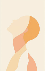 Abstract Human Silhouette: An artistic representation of the human form, captured in minimalist style. The figure, with the head tilted upwards, exudes a sense of aspiration and introspection.