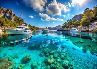 Sunny Summer Bay: Yachts at Anchor, Vertical Video Stock Photo