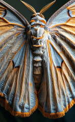 a moth with orange and black wings