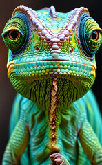 a close up of a lizard ' s face