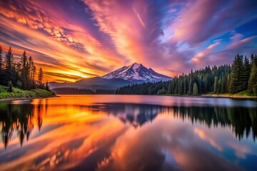 Sunset Long Exposure Photography at Summit Lake, Mount Rainier National Park