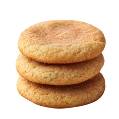Classic Snickerdoodle Cookies Stack Isolated on Transparent Background