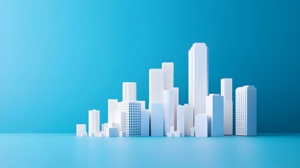 Fototapeta premium Optimized Vacant Property Visualization with Skyscraper Cityscape