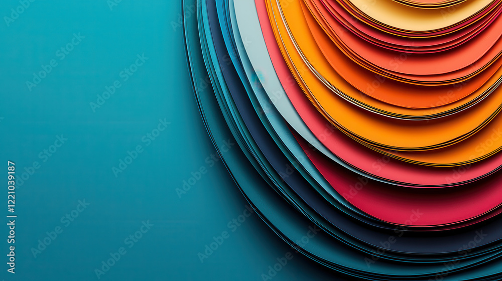Leinwandbilder vibrant abstract composition featuring layered colorful paper shapes, creating dynamic visual effect