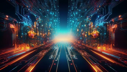 Obraz premium Digital transformation conceptual for next generation technology era