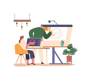 Designer Female Character Uses Tablet To Create A Fashionable Bag Design Project Digitally Crafting Unique Designs