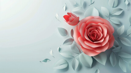 Fototapeta premium red rose on white background