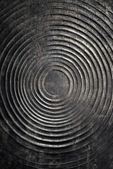 Naklejka premium Concentric circles, dark metal texture, rustic background, design element