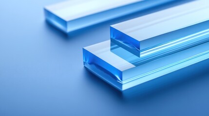 Abstract Blue Glass Blocks: Minimalist Composition