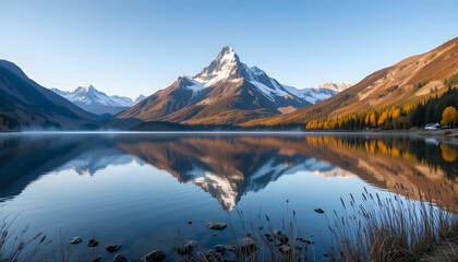 Obraz premium 16K Ultra Resolution Wallpaper, mountains and lake 