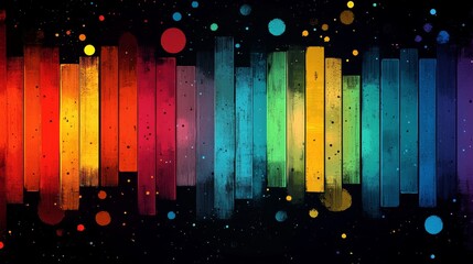 Rainbow Abstract Color Block  Background Design