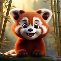 Obraz premium Niedlicher roter Pandabär