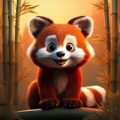Obraz premium Niedlicher roter Pandabär