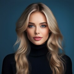 Hübsche blonde junge Frau