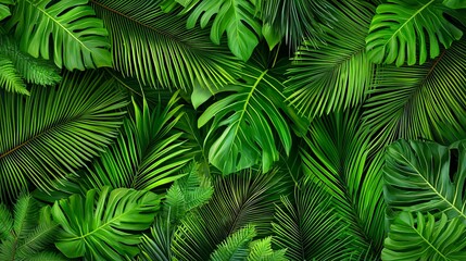 Lush tropical leaves background for design use