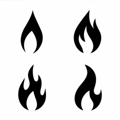 Unique Flame Icon Bundle Vector Design Collection